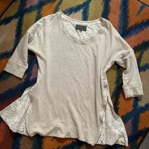 Anthropologie Sunday in Brooklyn lace sweatshirt